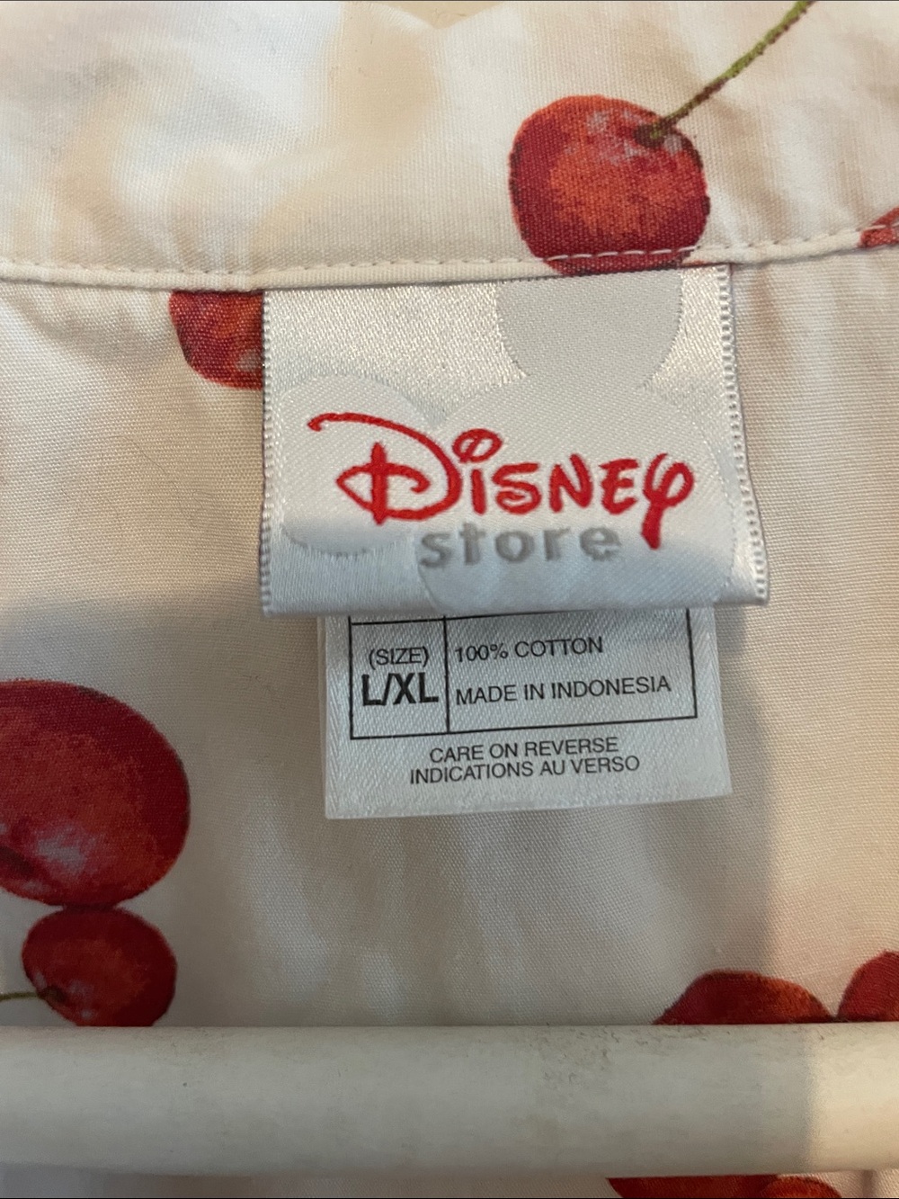 Disney White Cherry Print Short Sleeve Blouse - Picture 2 of 4